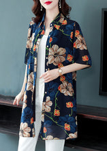 Load image into Gallery viewer, Loose Blue Peter Pan Collar Print Patchwork Chiffon Shirt Top Summer