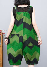 Load image into Gallery viewer, Loose Green Slash Neck Print Lantern Jumpsuit Summer