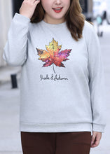 Load image into Gallery viewer, Loose Grey Print Cozy Sweatshirt Fall