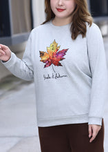 Load image into Gallery viewer, Loose Grey Print Cozy Sweatshirt Fall