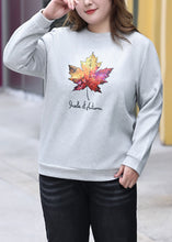 Load image into Gallery viewer, Loose Grey Print Cozy Sweatshirt Fall