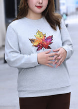 Load image into Gallery viewer, Loose Grey Print Cozy Sweatshirt Fall