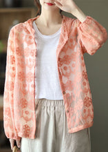 Load image into Gallery viewer, Loose Pink Embroideried Patchwork Lace Cardigans Long sleeve