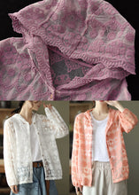 Load image into Gallery viewer, Loose Pink Embroideried Patchwork Lace Cardigans Long sleeve