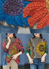 Load image into Gallery viewer, Loose Pink High Neck Print Wool Knit Sweater Winter