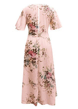 Load image into Gallery viewer, Loose Pink Print Tunic Chiffon Maxi Dress Summer