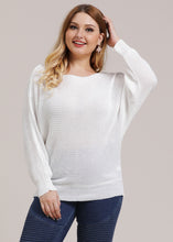 Load image into Gallery viewer, Loose White Slash Neck Knit Top Batwing Sleeve