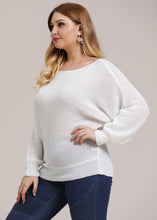 Load image into Gallery viewer, Loose White Slash Neck Knit Top Batwing Sleeve