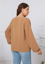 Load image into Gallery viewer, Loose Yellow Ruffled Lace Up Patchwork Chiffon Tops Long Sleeve