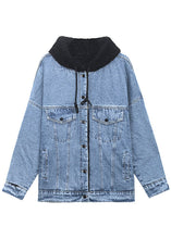 Load image into Gallery viewer, Luxury Denim Blue Pockets Patchwork Thick Winter Jacket
