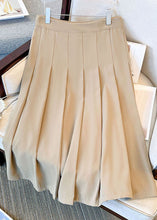 Load image into Gallery viewer, Modern Apricot Elastic Waist Patchwork Cotton Pleated Skirt Summer