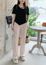 Load image into Gallery viewer, Modern Beige Elastic Waist Draping Spandex Wide Leg Pants Fall