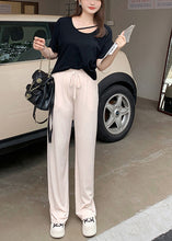 Load image into Gallery viewer, Modern Beige Elastic Waist Draping Spandex Wide Leg Pants Fall