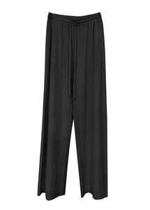 Modern Beige Elastic Waist Draping Spandex Wide Leg Pants Fall