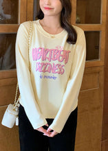 Load image into Gallery viewer, Modern Beige Letter Print Cotton Sweatshirts Top Fall