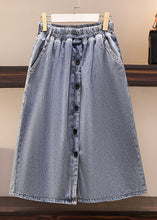 Load image into Gallery viewer, Modern Blue Front Open Pockets Patchwork Denim Skirts Summer