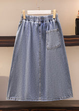 Load image into Gallery viewer, Modern Blue Front Open Pockets Patchwork Denim Skirts Summer