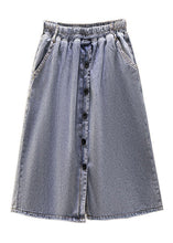 Load image into Gallery viewer, Modern Blue Front Open Pockets Patchwork Denim Skirts Summer