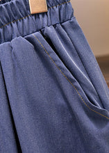 Load image into Gallery viewer, Modern Blue Pockets Elastic Waist Patchwork A Iine Skirts Summer