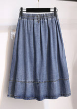 Load image into Gallery viewer, Modern Blue Pockets Elastic Waist Patchwork Denim Skirt Fall