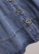 Load image into Gallery viewer, Modern Blue Pockets Elastic Waist Patchwork Denim Skirt Fall