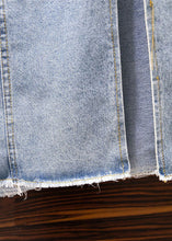 Load image into Gallery viewer, Modern Blue Pockets Side Open Patchwork Denim Skirts Summer