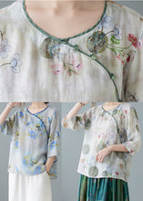 Load image into Gallery viewer, Modern Light Green O-Neck Print Blouse Spring Top