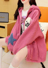 Load image into Gallery viewer, Modern Pink Hooded Faux Fur Winter coats