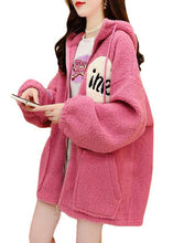 Load image into Gallery viewer, Modern Pink Hooded Faux Fur Winter coats