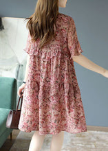 Load image into Gallery viewer, Modern Red Ruffles Print Slim Fit Chiffon Mid Dresses Summer