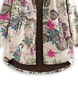 Load image into Gallery viewer, Modern Rose Hooded Print Button Patchwork Warm Fleece Coats Fall