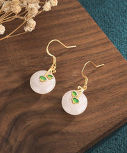 Load image into Gallery viewer, Modern White Jade Cloisonne Enamel Drop Earrings