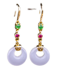 Load image into Gallery viewer, Modern White Sterling Silver Overgild Zircon Jade Drop Earrings