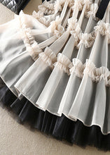 Load image into Gallery viewer, Natural Beige Asymmetrical Patchwork Tulle Skirts Spring
