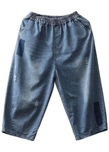 Load image into Gallery viewer, Natural Blue Casual Pockets Hole Harem Fall Denim Pant