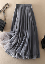 Load image into Gallery viewer, Natural Grey high waist Patchwork Tulle Skirts Spring