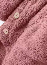 Load image into Gallery viewer, Natural Pink Hooded Embroideried Patchwork Teddy Faux Fur Coats Fall