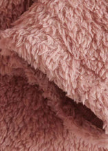 Load image into Gallery viewer, Natural Pink Hooded Print Low High Design Teddy Faux Fur Sweatshirts Fall