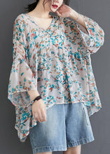 Load image into Gallery viewer, Natural Plant flowers prints cotton linen Long Shirts Gifts low high design summer tops