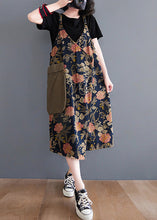 Load image into Gallery viewer, Natural V Neck Print Patchwork A line Long Dress Summer