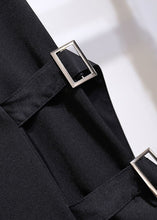 Load image into Gallery viewer, New Black Asymmetrical Pockets Patchwork Cotton Skirts Fall