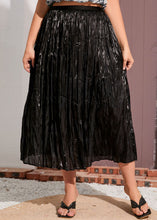 Load image into Gallery viewer, New Black Wrinkled Elastic Waist Patchwork Cotton Skirt Summer