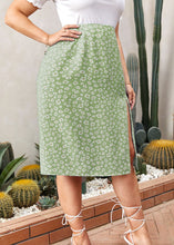 Load image into Gallery viewer, New Green Print Ruffled Patchwork Cotton Skirt Summer