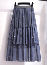 Load image into Gallery viewer, New Grey Ruffled Sequins Patchwork Tulle A Iine Skirts Summer