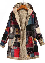 Load image into Gallery viewer, New Plaid Print Hooded Pockets Patchwork Warm Fleece Coats Fall