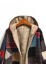 Load image into Gallery viewer, New Plaid Print Hooded Pockets Patchwork Warm Fleece Coats Fall