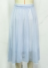 Load image into Gallery viewer, New Sky Blue Lace Up High Waist Patchwork Chiffon Pleated Skirt Summer