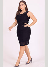 Load image into Gallery viewer, Novelty Mulberry O-Neck Solid Lace Mid Dresses Summer