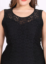 Load image into Gallery viewer, Novelty Mulberry O-Neck Solid Lace Mid Dresses Summer