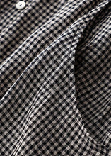 Load image into Gallery viewer, Organic Black Plaid Peter Pan Collar Patchwork Linen Dresses Summer